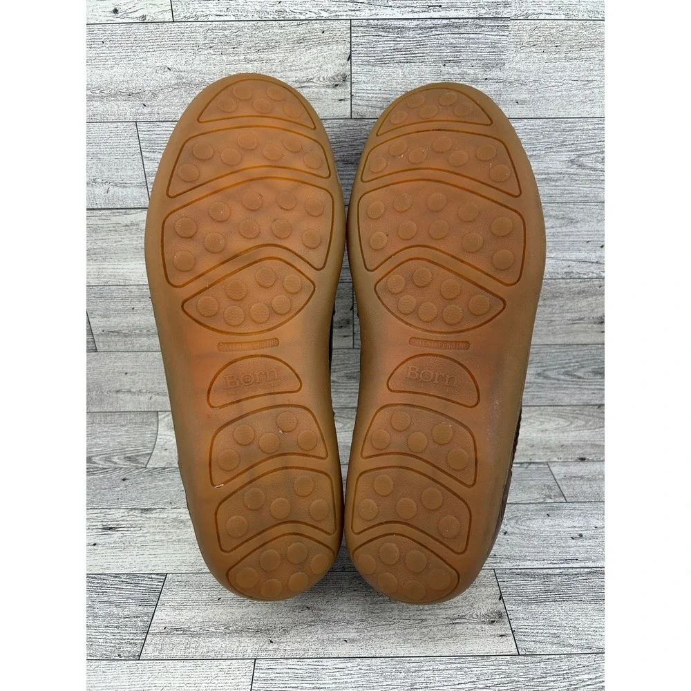 Born Men Sz 10.5 M Brown Leather‎ Slip On Loafers Moc Toe Shoes H44116 VCJD18